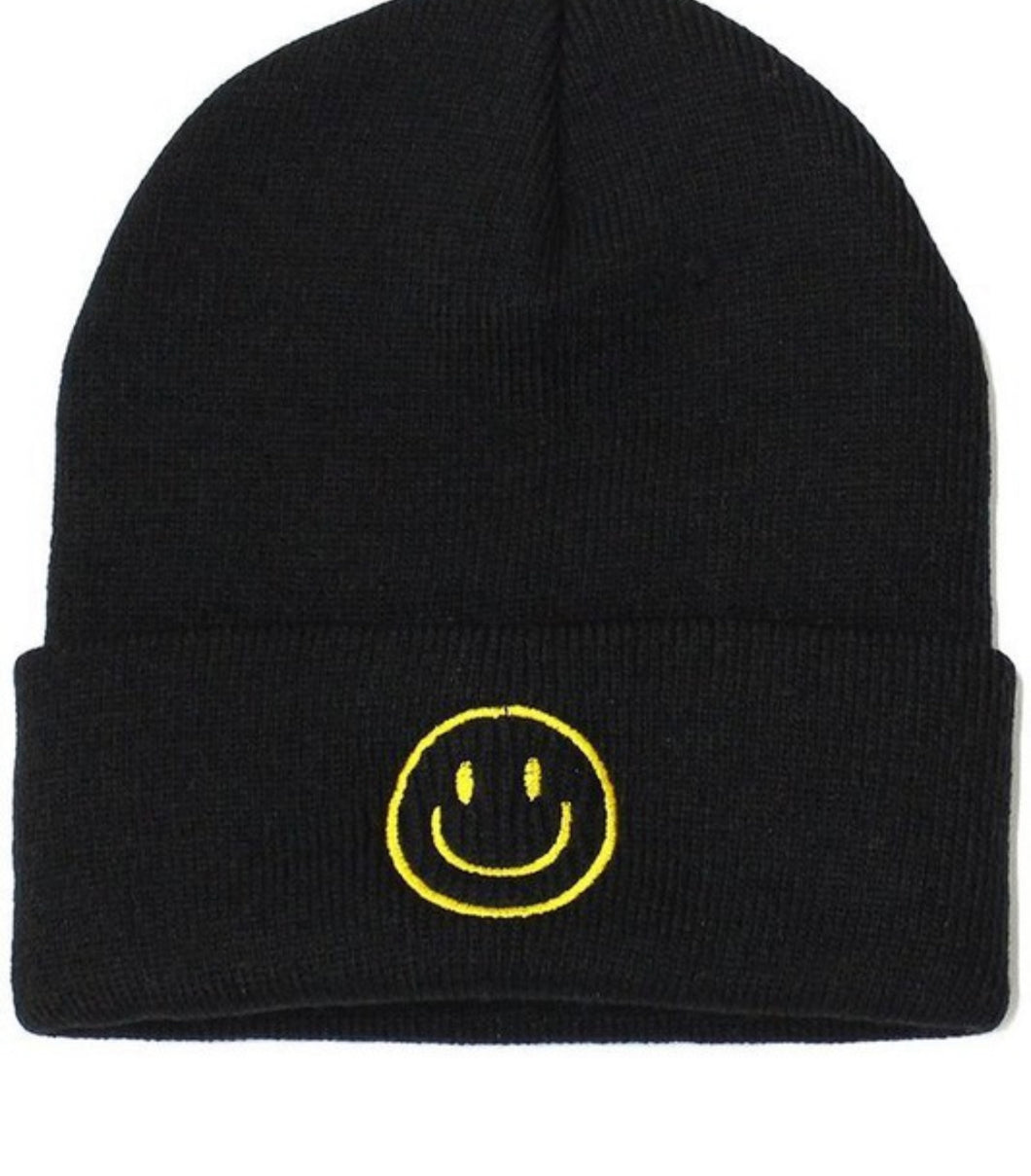 SMILEY FACE BEANIE ACCENTED | HATS