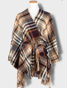 VIVICA PLAID CAPE | OUTERWEAR