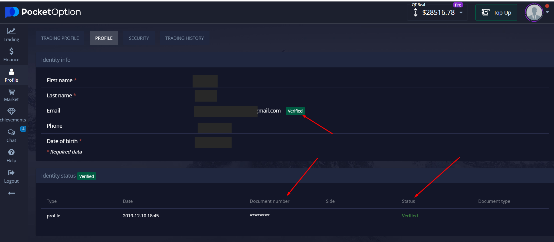 Verify your trading account for Binary Options trading